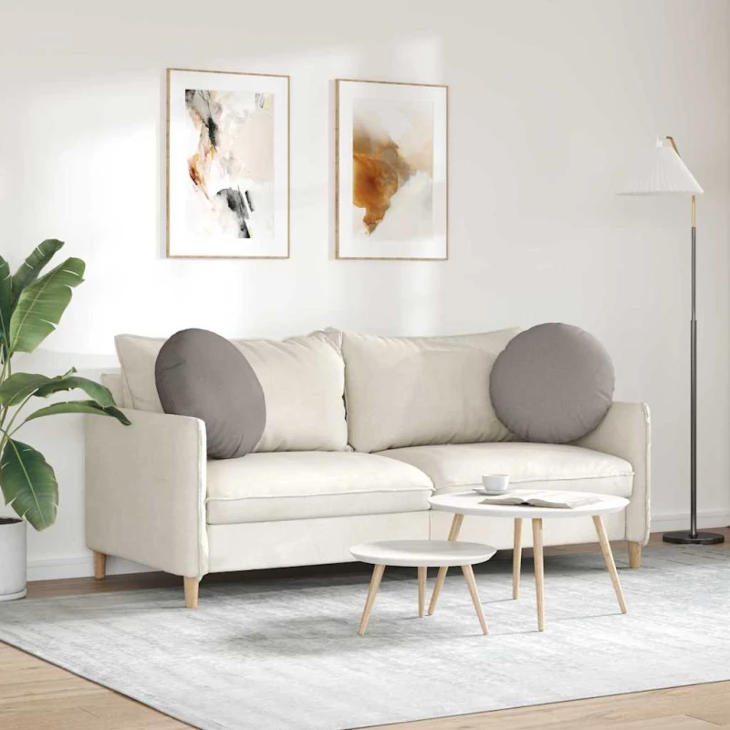 vidaXL Μαξιλάρια καθισμάτων 2 pcs Taupe Ø50 x 19 εκ ύφασμα
