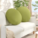 vidaXL Μαξιλάρια καθισμάτων 2 pcs Ανοιχτό Πράσινο Ø60 x 21 εκ ύφασμα