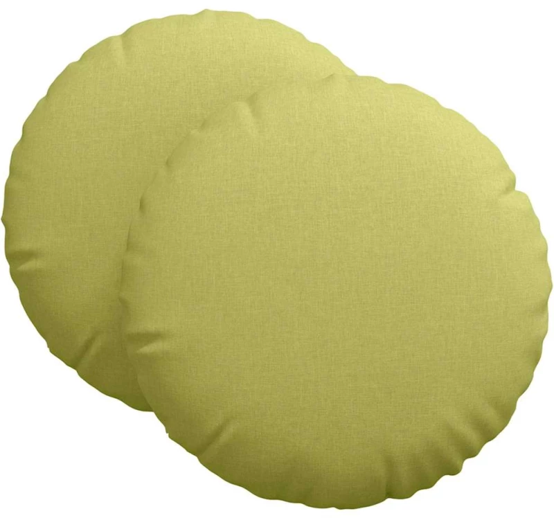 vidaXL Μαξιλάρια καθισμάτων 2 pcs Ανοιχτό Πράσινο Ø60 x 21 εκ ύφασμα