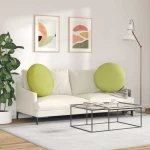 vidaXL Μαξιλάρια καθισμάτων 2 pcs Ανοιχτό Πράσινο Ø60 x 21 εκ ύφασμα