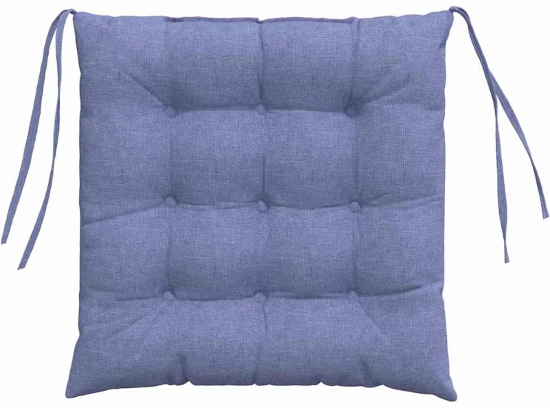 vidaXL Μαξιλάρια καθισμάτων 2 pcs Μπλε τζην 40 x 40 x 6 cm ύφασμα