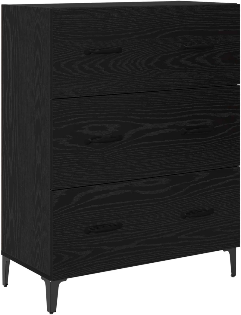 vidaXL Highboard Μαύρη Οξυά 69,5 x 34 x 180 εκ. Επεξεργασμένο ξύλο