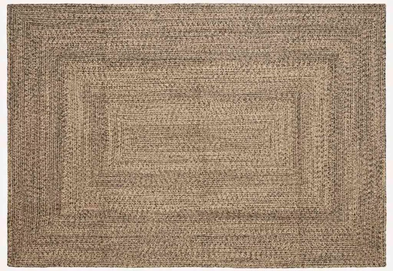vidaXL Χαλί Φυσικό και μαύρο 160 x 230 cm Γιούτα