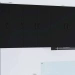 vidaXL Κρεμαστό ντουλάπι κουζίνας με ράφι Μαύρο 30 x 31 x 80 εκ.