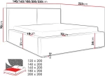Επενδυμένο κρεβάτι Santos-Gkri Skouro-180 x 200