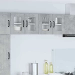 vidaXL Κρεμαστό ντουλάπι κουζίνας 2 pcs Σκυρόδεμα Γκρι 60 x 31 x 40 εκ