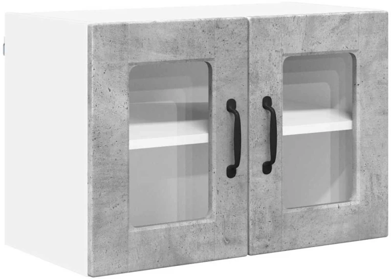 vidaXL Κρεμαστό ντουλάπι κουζίνας 2 pcs Σκυρόδεμα Γκρι 60 x 31 x 40 εκ