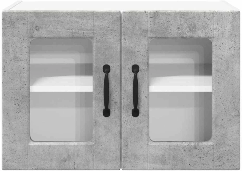 vidaXL Κρεμαστό ντουλάπι κουζίνας 2 pcs Σκυρόδεμα Γκρι 60 x 31 x 40 εκ