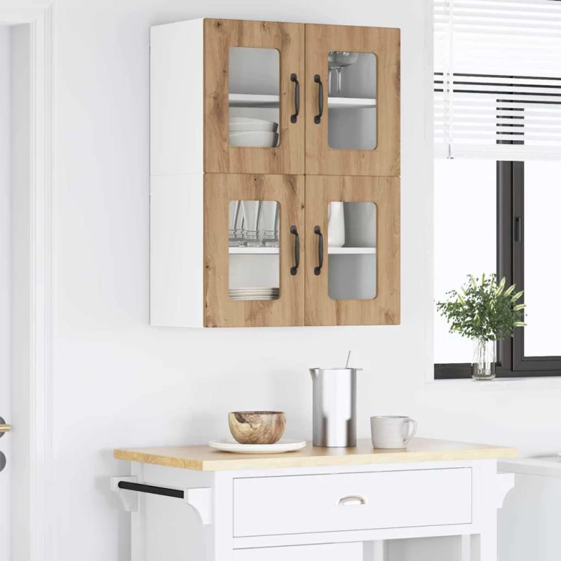 vidaXL Κρεμαστό ντουλάπι κουζίνας 2 pcs Artisan Oak 60 x 31 x 40 εκ