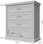 Συρταριέρα Tahoma 4S-Leuko