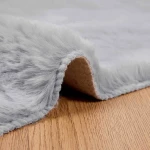 vidaXL Χαλιά Ψεύτικου Κουνελιού Olite Γκρι 120 x 120 cm Πολυεστέρας