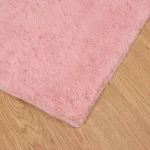 vidaXL Χαλιά Ψεύτικου Κουνελιού Olite Ροζ 200 x 200 cm Πολυεστέρας