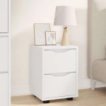 vidaXL Κομοδίνο με συρτάρι Λευκό 30,5 x 30 x 43 εκ Επεξεργασμένο ξύλο