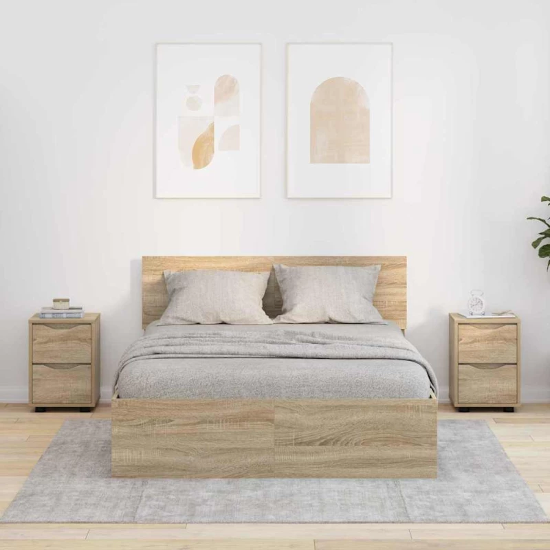 vidaXL Κομοδίνα 2 pcs Δρύς Sonoma 30,5 x 30 x 43 εκ Επεξεργασμένο ξύλο