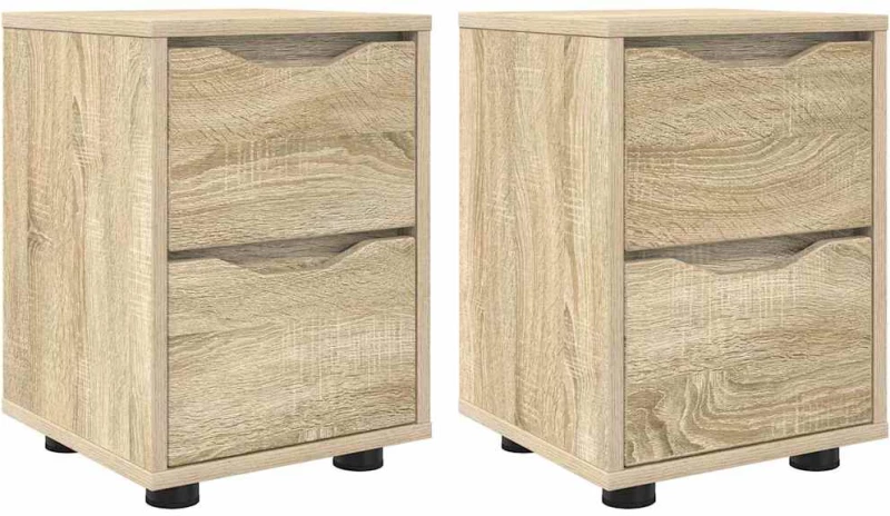 vidaXL Κομοδίνα 2 pcs Δρύς Sonoma 30,5 x 30 x 43 εκ Επεξεργασμένο ξύλο