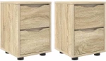 vidaXL Κομοδίνα 2 pcs Δρύς Sonoma 30,5 x 30 x 43 εκ Επεξεργασμένο ξύλο