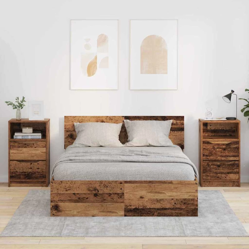 vidaXL Κομοδίνα 2 pcs Παλιό Ξύλο 40 x 30 x 467 εκ Επεξεργασμένο ξύλο