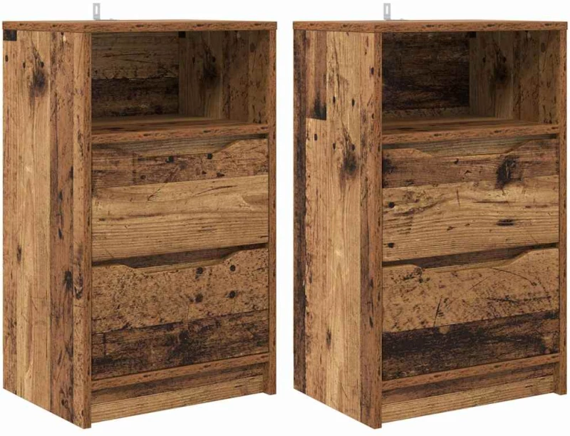 vidaXL Κομοδίνα 2 pcs Παλιό Ξύλο 40 x 30 x 467 εκ Επεξεργασμένο ξύλο