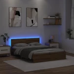 vidaXL Σκελετός Κρεβατιού Artisan Oak 135 x 190 cm Επεξεργασμένο ξύλο