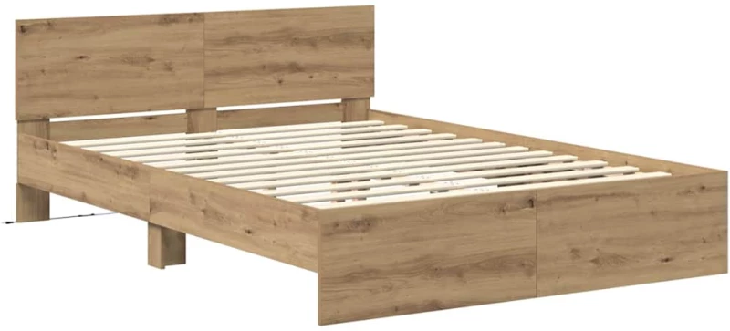 vidaXL Σκελετός Κρεβατιού Artisan Oak 135 x 190 cm Επεξεργασμένο ξύλο