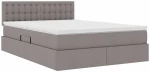 vidaXL Κρεβάτι με αποθηκευτικό χώρο και LED Taupe 140 x 200 cm