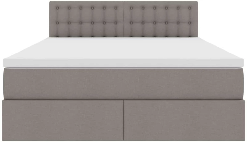 vidaXL Κρεβάτι με αποθηκευτικό χώρο και LED Taupe 140 x 200 cm