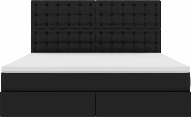 vidaXL Κρεβάτι με αποθηκευτικό χώρο και LED Μαύρο 180 x 200 cm