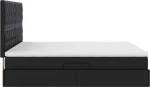 vidaXL Κρεβάτι με αποθηκευτικό χώρο και LED Μαύρο 180 x 200 cm