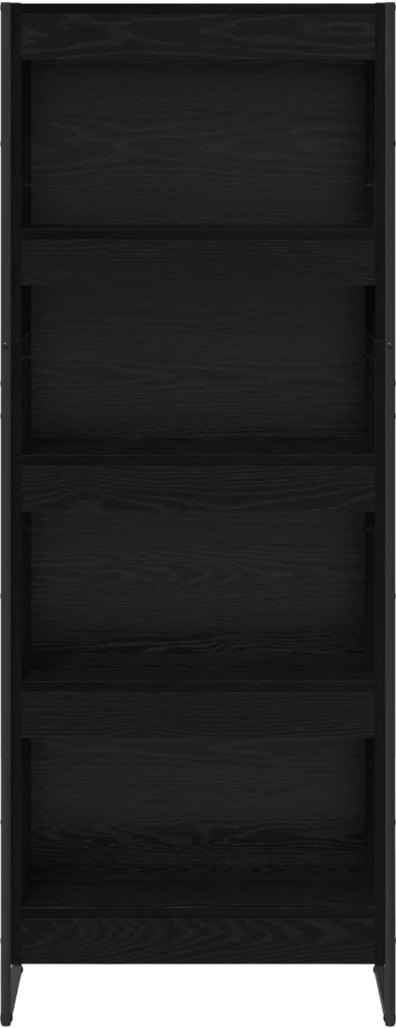 vidaXL Βιβλιοθήκη Μαύρη Οξυά 80 x 30 x 155 εκ Επεξεργασμένο ξύλο