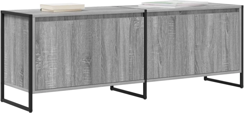 vidaXL Ντουλάπι TV Γκρίζο Σονομα 140 x 36 x 49.5 εκ Επεξεργασμένο ξύλο