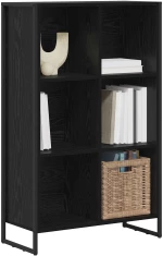 vidaXL Βιβλιοθήκη Μαύρη Οξυά 99.5 x 30 x 108.5 εκ Επεξεργασμένο ξύλο