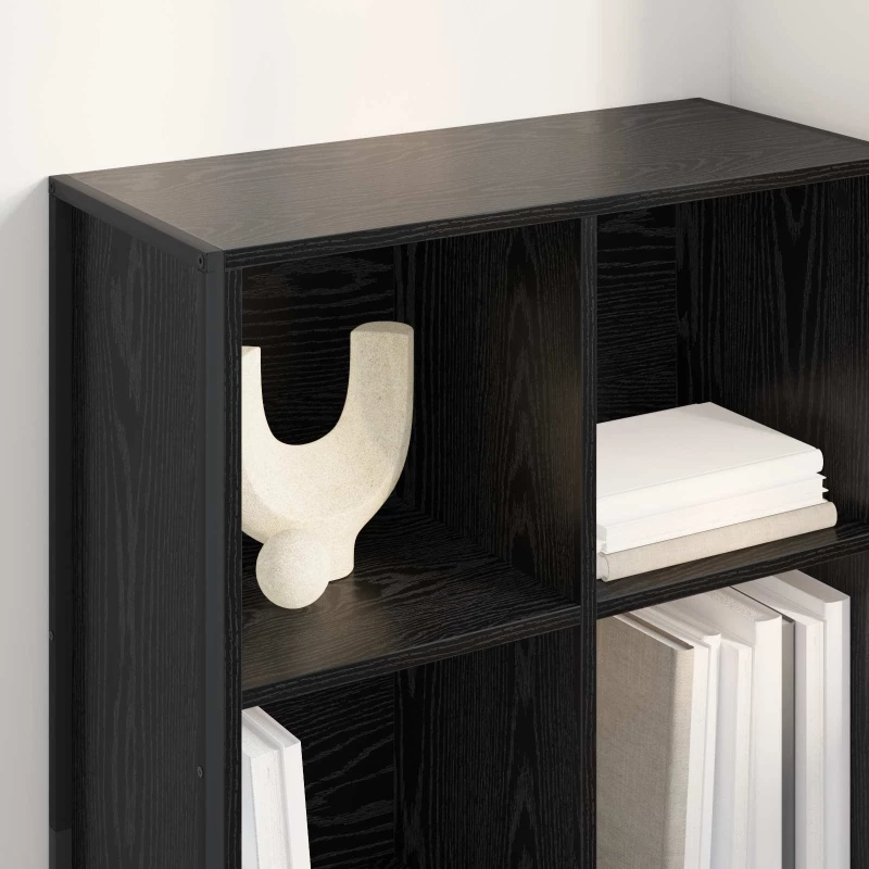vidaXL Βιβλιοθήκη Μαύρη Οξυά 99.5 x 30 x 108.5 εκ Επεξεργασμένο ξύλο