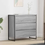 vidaXL Πλαϊνό γραφείο με συρτάρι Γκρίζο Σονομα 79 x 36 x 75.5 εκ.