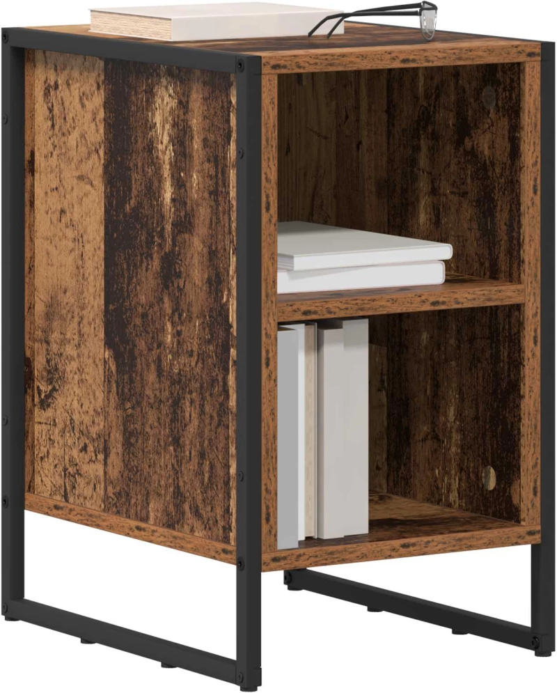 vidaXL Κομοδίνο 2 pcs Παλιό Ξύλο 39.5 x 30 x 50 εκ Επεξεργασμένο ξύλο