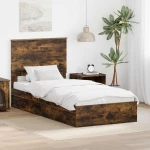 vidaXL Κρεβάτι Αποθήκης Καπνιστό Δρύς 100 x 200 cm Επεξεργασμένο ξύλο