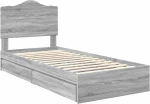 vidaXL Κρεβάτι Αποθήκης Γκρίζο Σονομα 90 x 190 cm Επεξεργασμένο ξύλο