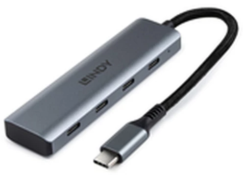 USB Hub LINDY 43414 Γκρι