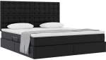 vidaXL Κρεβάτι Αποθήκης με στρώμα Μαύρο 180 x 200 cm Τεχνητό Δέρμα