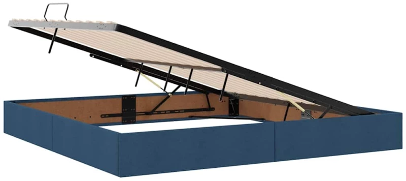 vidaXL Κρεβάτι Αποθήκης με στρώμα Μπλε 200 x 200 cm Τεχνητό Δέρμα