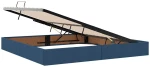 vidaXL Κρεβάτι Αποθήκης με στρώμα Μπλε 200 x 200 cm Τεχνητό Δέρμα