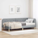 vidaXL Κρεβάτι Γωνίας με στρώμα Ανοιχτό γκρι 100 x 200 cm ύφασμα