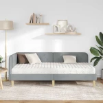vidaXL Κρεβάτι Γωνίας με στρώμα Ανοιχτό γκρι 100 x 200 cm ύφασμα