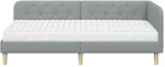 vidaXL Κρεβάτι Γωνίας με στρώμα Ανοιχτό γκρι 100 x 200 cm ύφασμα