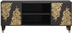 vidaXL Ντουλάπι TV με ράφι Μαύρο 105 x 33 x 46 εκ. Στερεό ξύλο μάνγκο