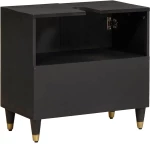 vidaXL Ντουλάπι νιπτήρα Μαύρο 62 x 33 x 58 εκ. Στερεό ξύλο μάνγκο