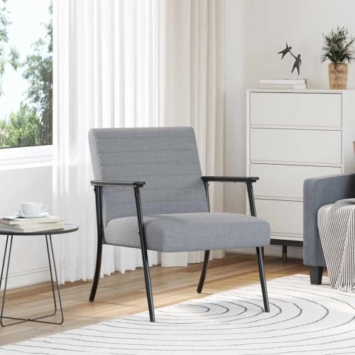 vidaXL Πολυθρόνα Ανοιχτό γκρι 59 x 75 x 78 εκ ύφασμα