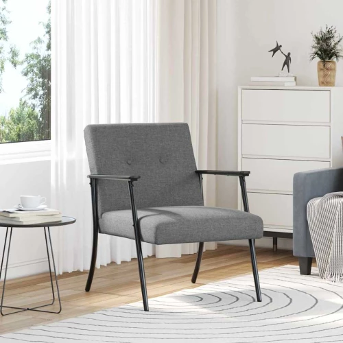 vidaXL Πολυθρόνα Σκούρο Γκρι 59 x 75 x 78 εκ ύφασμα