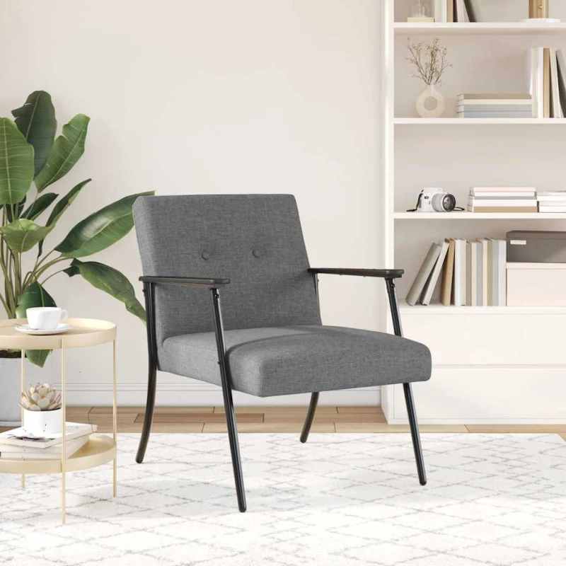vidaXL Πολυθρόνα Σκούρο Γκρι 59 x 75 x 78 εκ ύφασμα