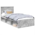 vidaXL Σκελετός Κρεβατιού Γκρι Μπετόν 75 x 190 cm Επεξεργασμένο ξύλο