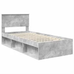 vidaXL Σκελετός Κρεβατιού Γκρι Μπετόν 75 x 190 cm Επεξεργασμένο ξύλο